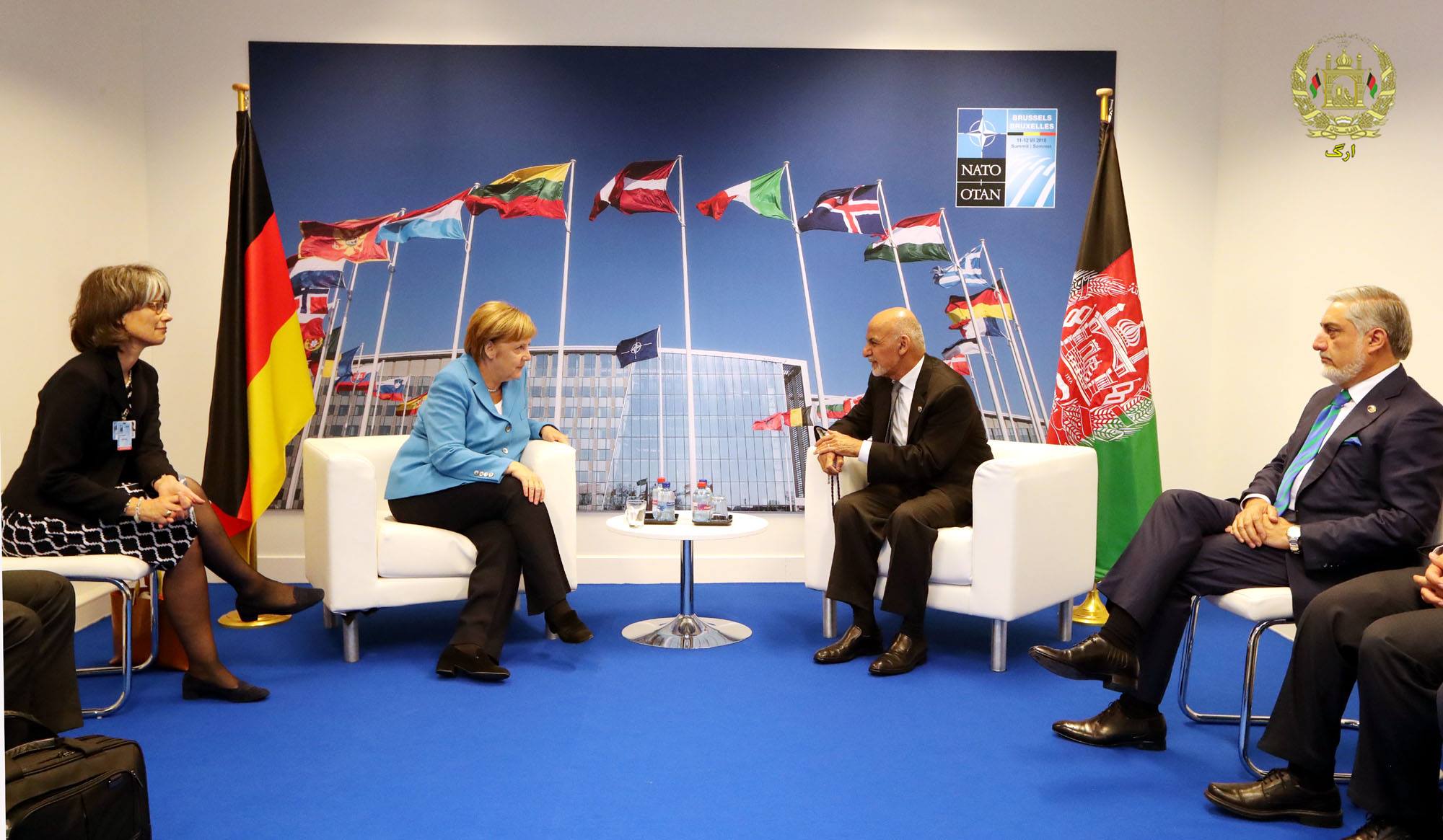 رئیس جمهور غنی و داکتر عبدالله با صدر اعظم آلمان دیدار کرد