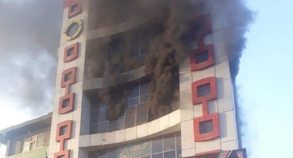 آتش سوزی در یک مارکیت تجاری در کابل 