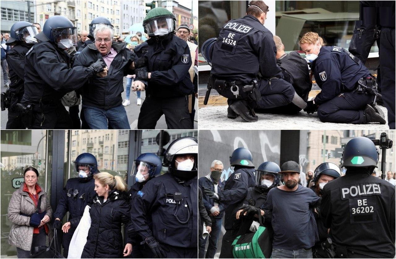  تظاهرات آلمانی ها و اتریشی ها علیه قرنطینه؛ 100 نفر دستگیر شدند + عکس 