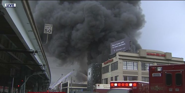 فیلم| آتش سوزی در یک مجتمع تجاری معروف در سان فرانسیکو