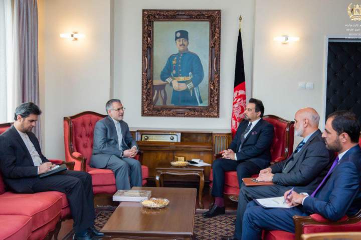 دیدار معین سیاسی وزارت امور خارجه کشورمان با آقای بهرامی سفیر ایران در کابل 