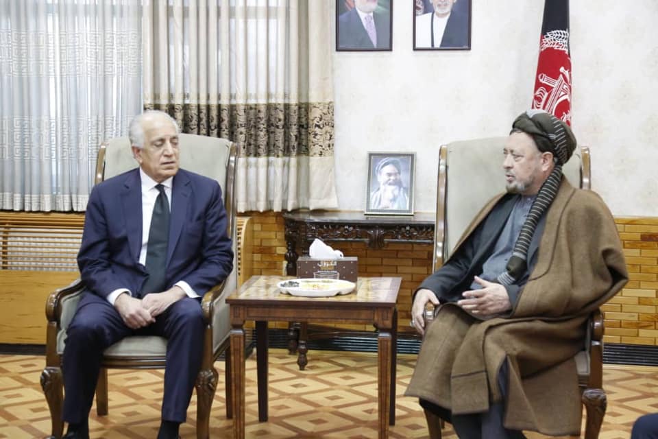 دیدار زلمی خلیلزاد نماینده ویژه امریکا برای صلح در افغانستان با محمد محقق