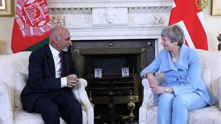 رئیس جمهور غنی با نخست وزیر بریتانیا درباره صلح افغانستان گفتگو کرد