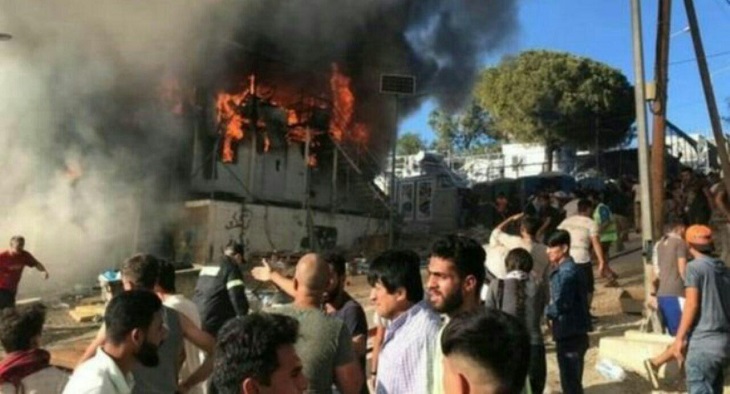 آتش سوزی مرگبار در اردوگاه پناهجویان موریا در یونان