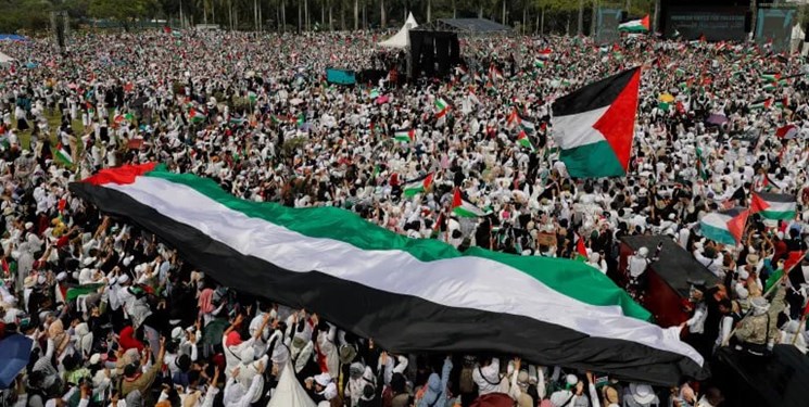 تظاهرات صدها هزارنفری در اندونزی در حمایت از فلسطین