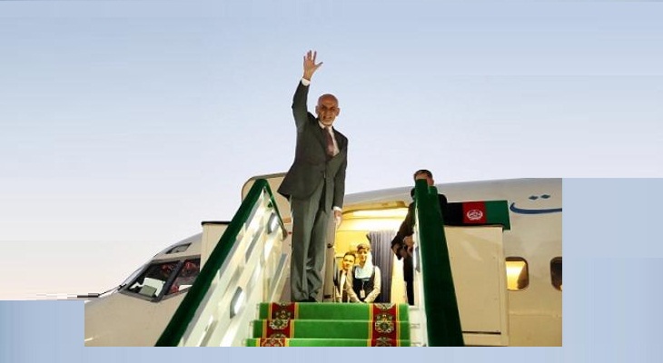 رئیس  جمهور غنی براى اشتراک در مراسم اختتامیۀ کار پروژۀ تاپی عازم ترکمنستان شد