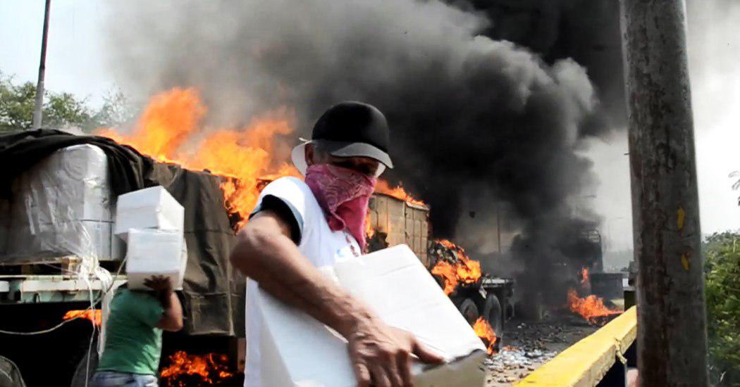 دروغ واشنگتن در مورد دلیل آتش گرفتن کمک های ارسالی به ونزوئلا افشا شد