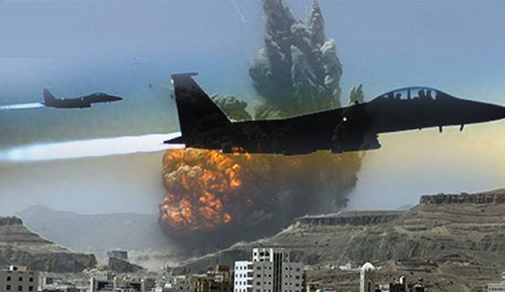  حمله مکرر جنگنده های متجاوز سعودی به مناطق مختلف یمن 