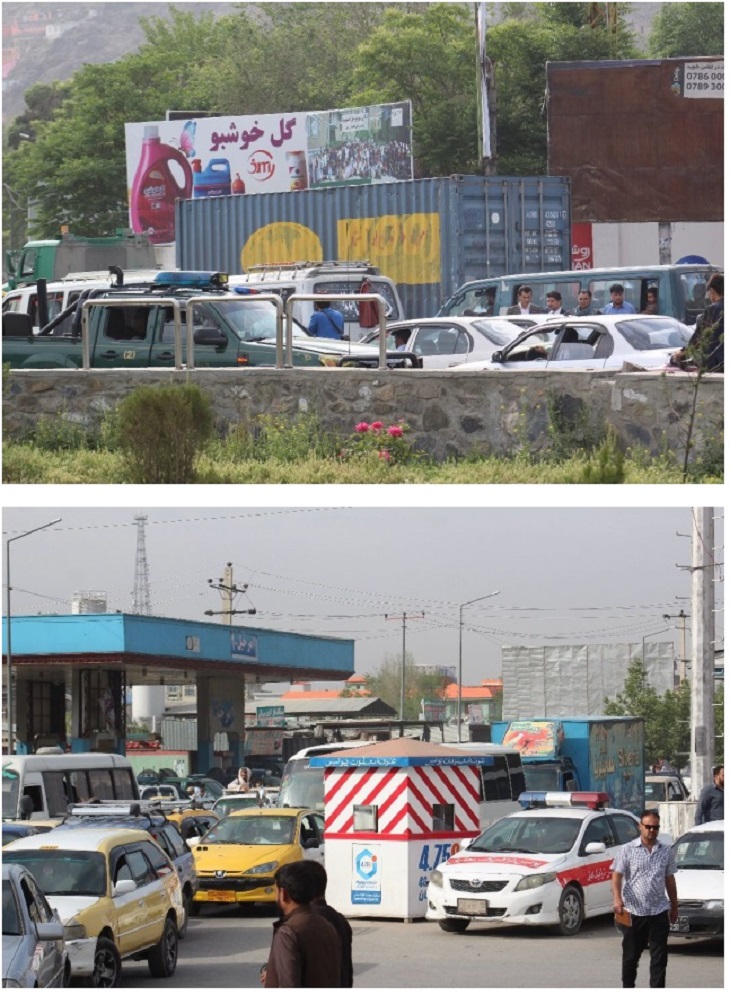 مسدود شدن جاده های شهر کابل از سوی حکومت + عکس