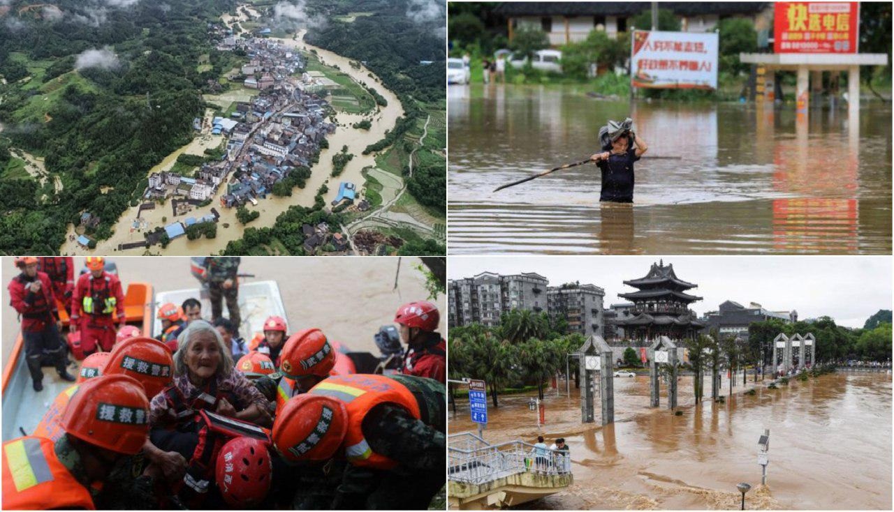 تلفات و خسارات گسترده بارش  شدید باران در چین