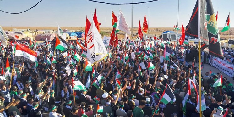  رویدادی بی سابقه در مرز عراق و اردن، عراقی ها یکصدا علیه صهیونیست ها فریاد زدند 