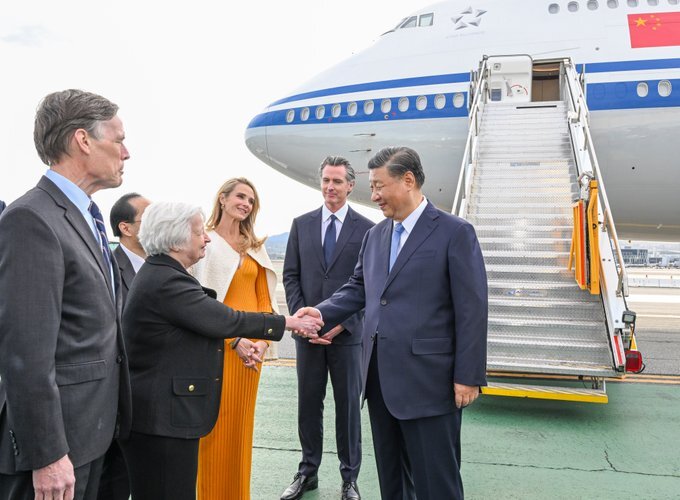 رئیس جمهور چین وارد امریکا شد