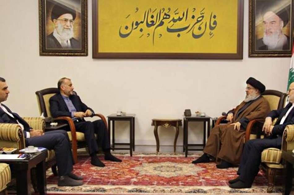 دیدار وزیر خارجه ایران با دبیر کل حزب الله لبنان 