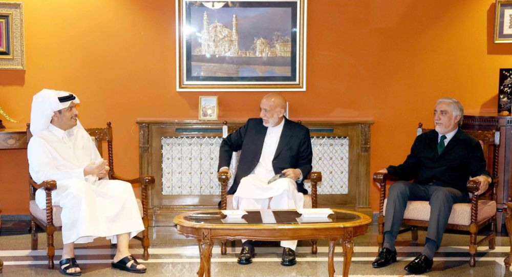 حامد کرزی و عبدالله عبدالله با امور خارجه ی دولت قطر دیدار کردند