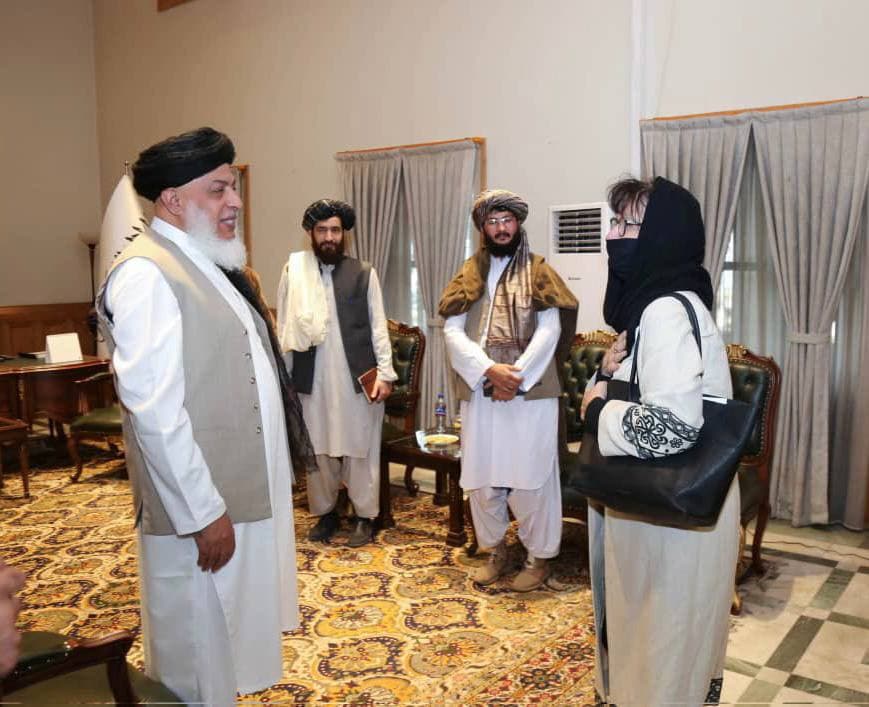 معین سیاسی وزارت امور خارجه  طالبان با خانم دیبورا لاینز‎ دیدار کرد